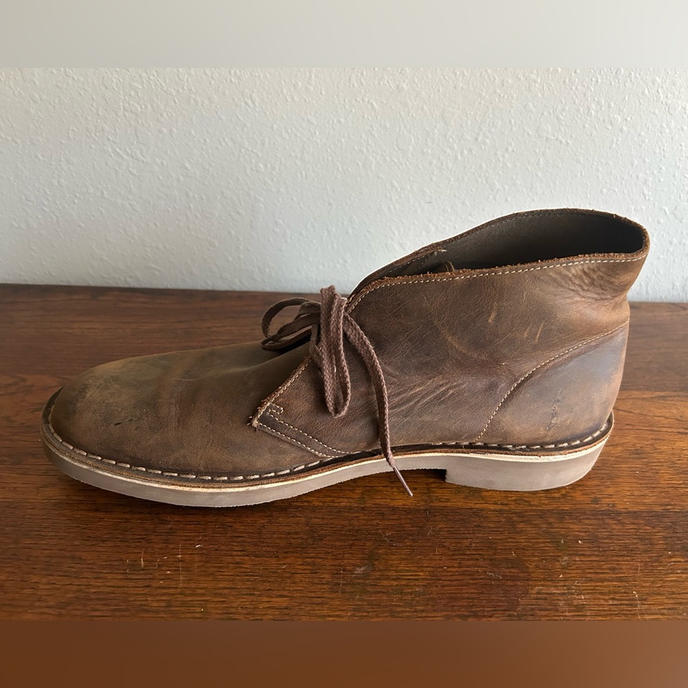 Clarks Bushacre 15522 Brown Leather Lace Up Chukka Desert Boots Men’s Sz 13 M